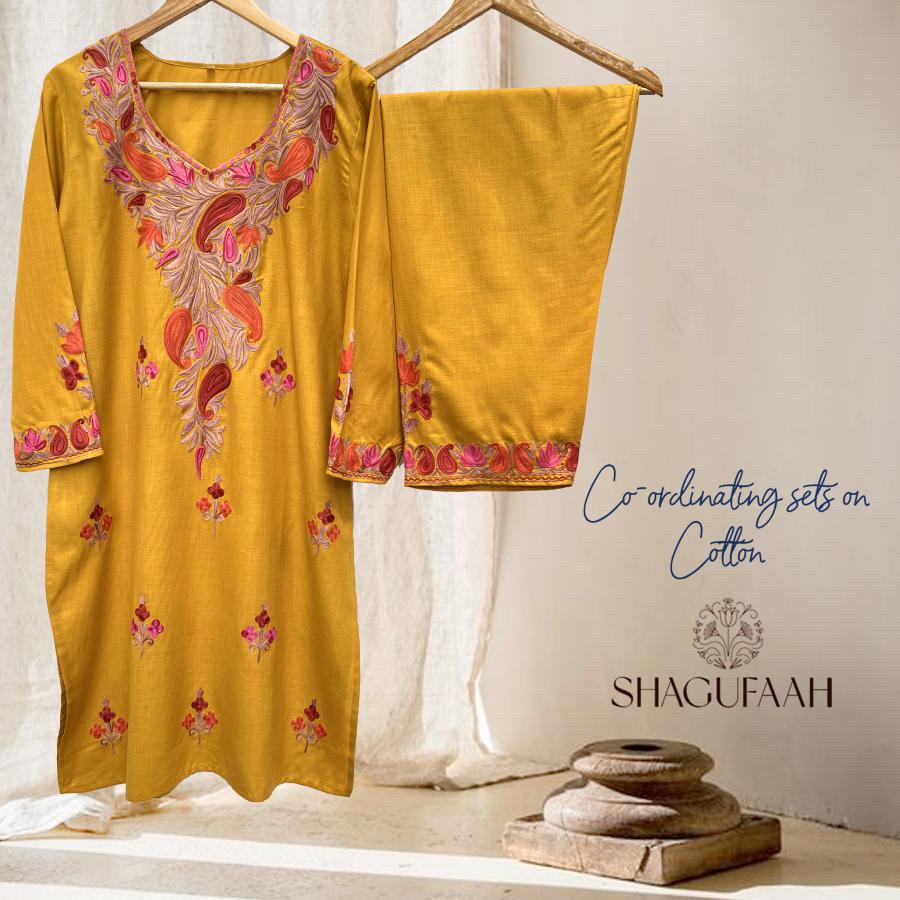 Yellow/ Mustard Rubby Cotton Co-ord Set
