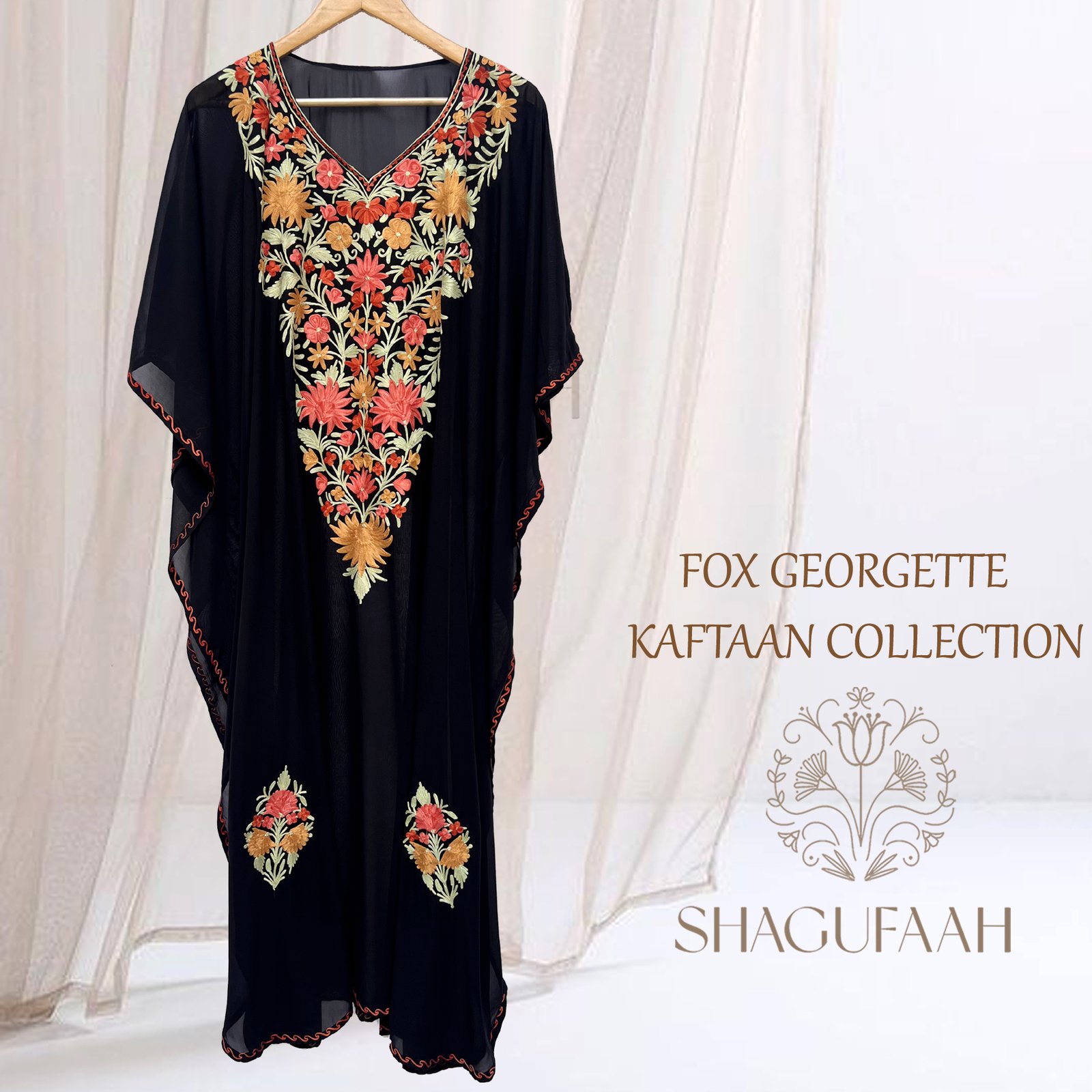 Embrace Summer with Our Lightweight Black Kaftaan