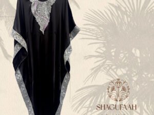 Silver Satin Kaftan Dress