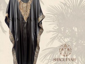 Silver Satin Kaftan Dress