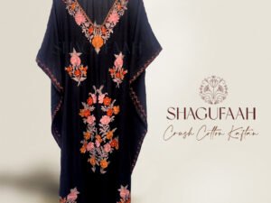 black crush cotton kaftan dress