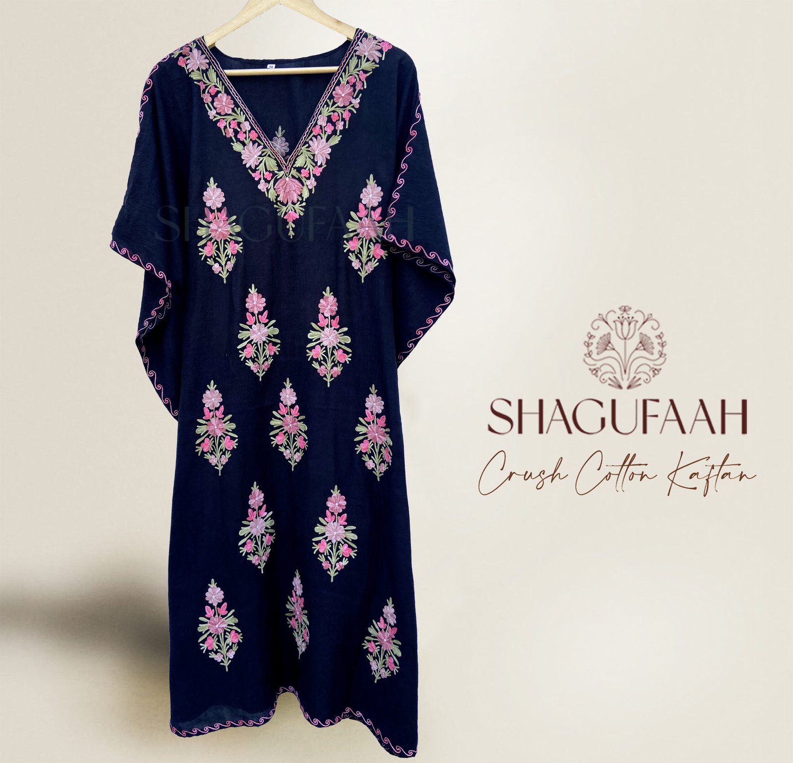 blue crush cotton kaftan dress