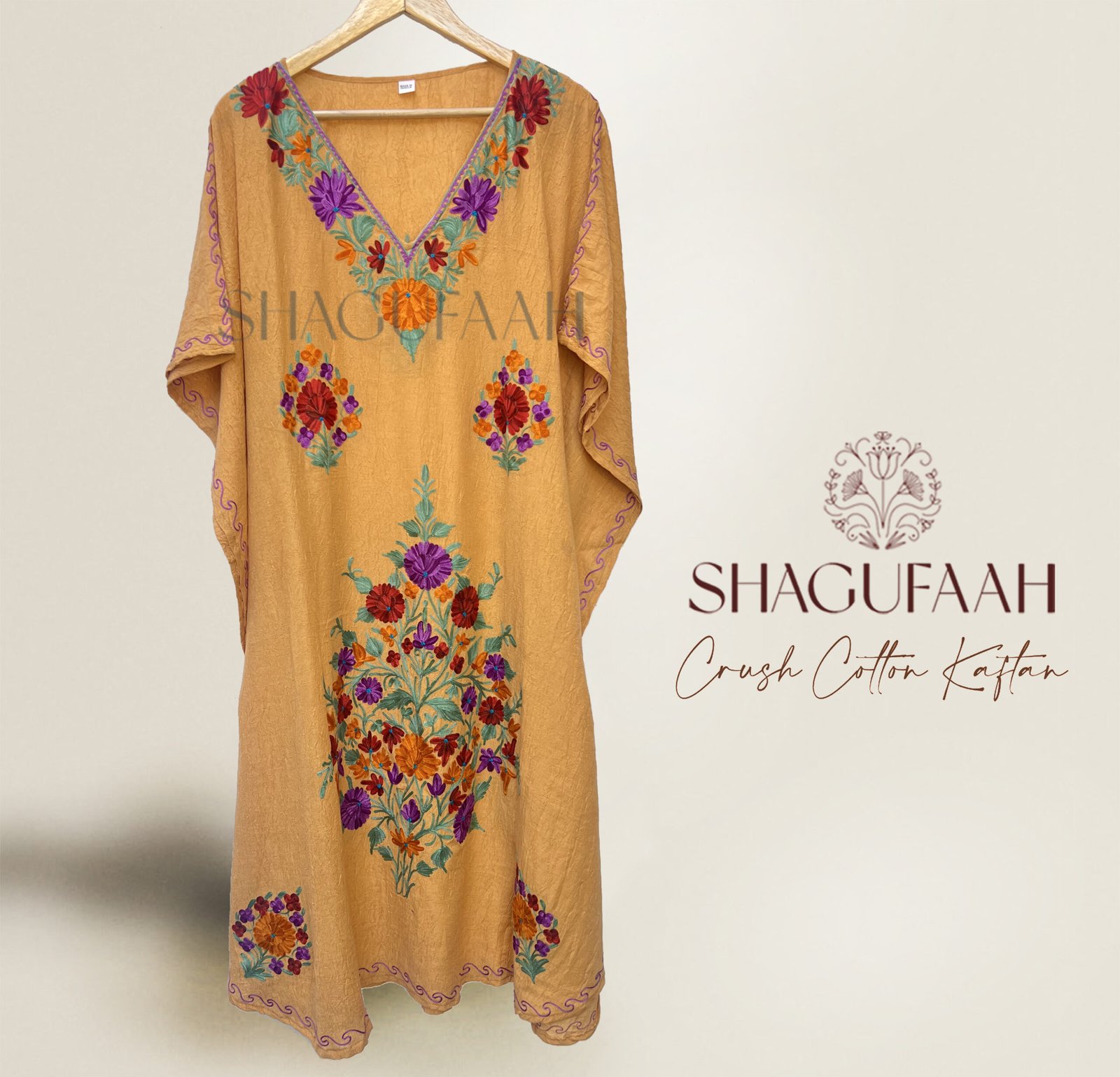 purple brown crush cotton kaftan dress