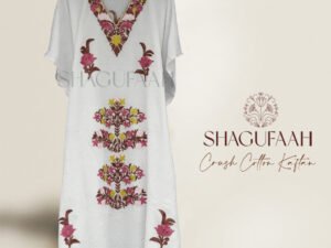 purple white crush cotton kaftan dress