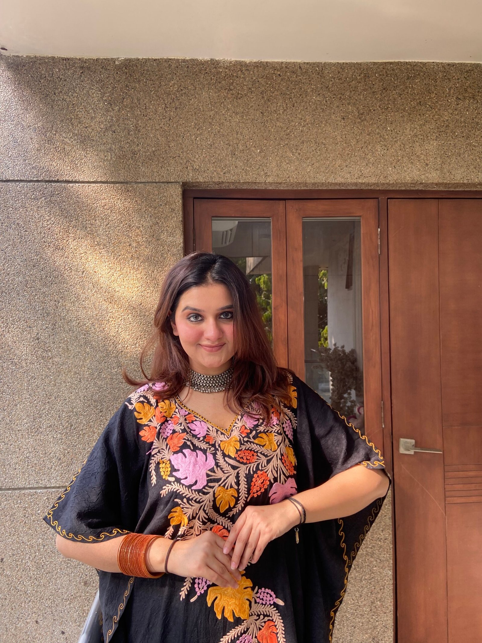 Black Crush Cotton Kaftan - Image 3