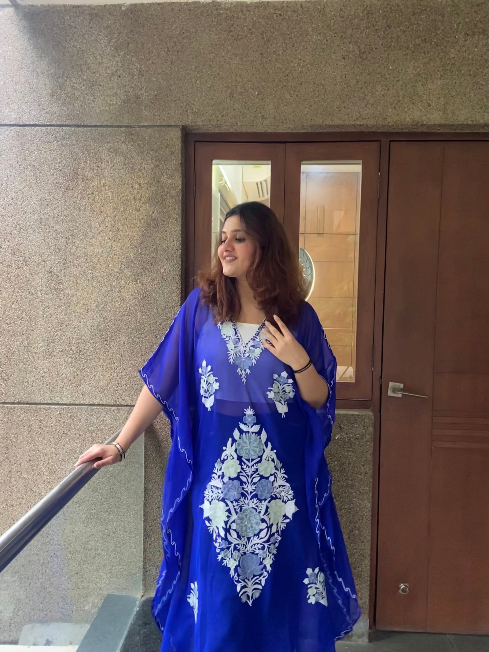 Royal Blue Georgette Kaftan - Image 2