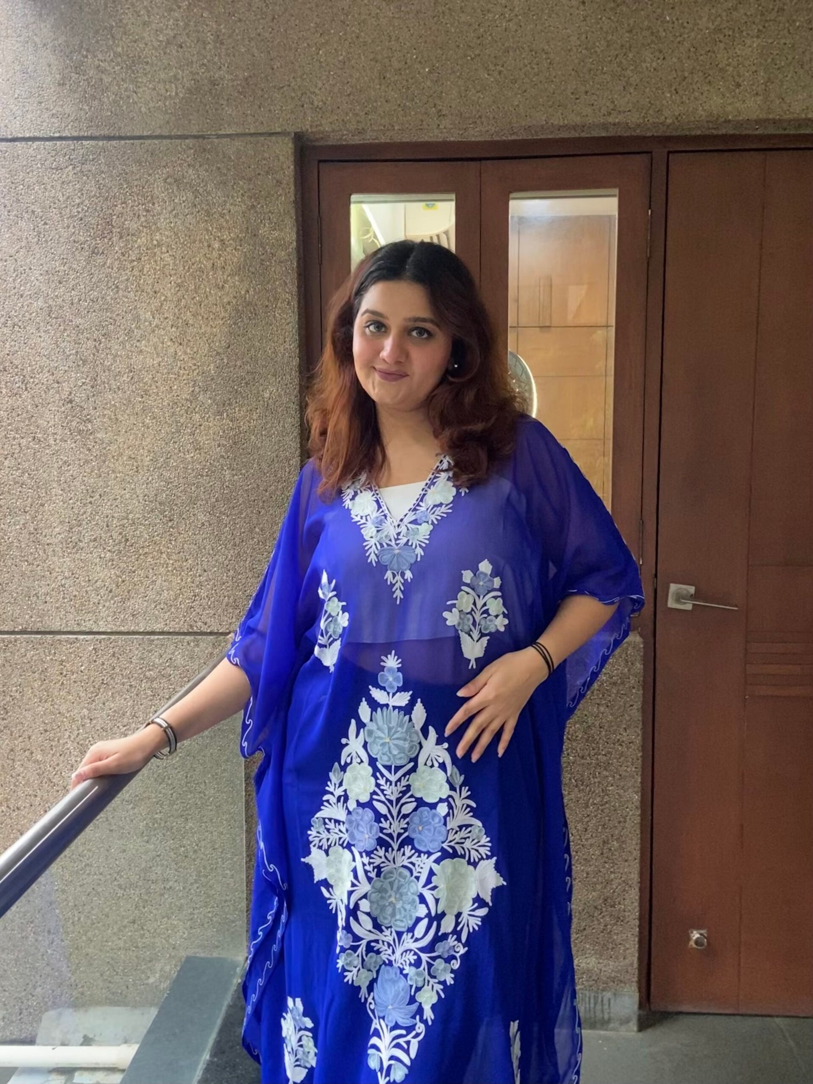 Royal Blue Georgette Kaftan - Image 3