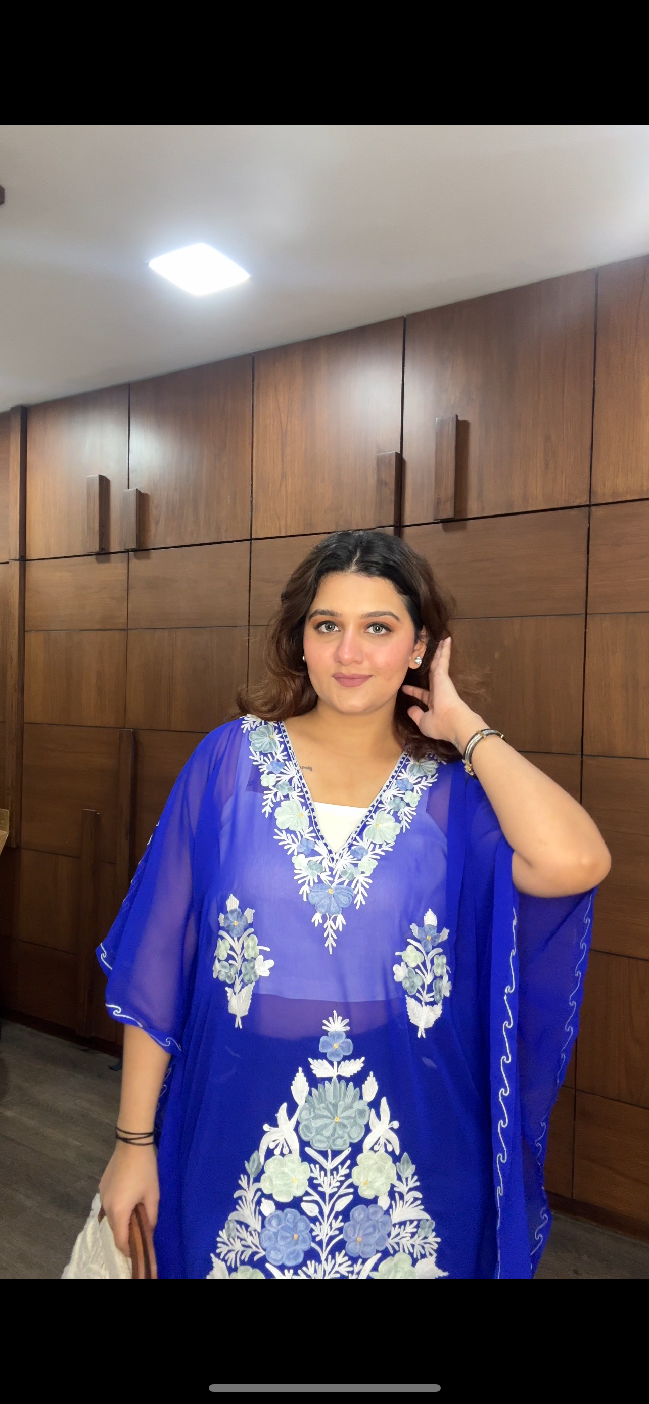 Royal Blue Georgette Kaftan - Image 4