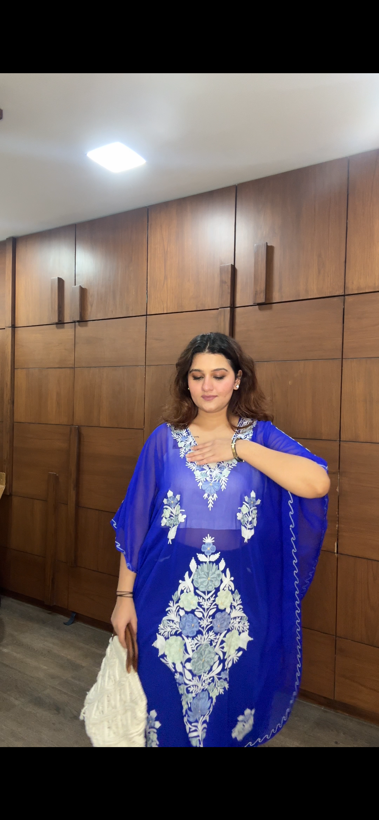 Royal Blue Georgette Kaftan - Image 5